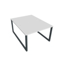 Pracovný stôl UNI O, 120x75,5x160 cm, biela/čierna