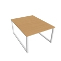 Pracovný stôl UNI O, 120x75,5x160 cm, buk/biela