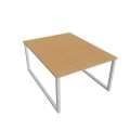Pracovný stôl UNI O, 120x75,5x160 cm, buk/sivá
