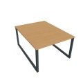 Pracovný stôl UNI O, 120x75,5x160 cm, buk/čierna