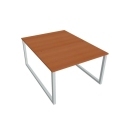Pracovný stôl UNI O, 120x75,5x160 cm, čerešňa/sivá