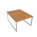 Pracovný stôl UNI O, 120x75,5x160 cm, jelša/sivá