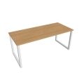 Rokovací stôl UNI O, 180x75,5x80 cm, dub/biela
