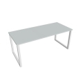 Rokovací stôl UNI O, 180x75,5x80 cm, sivá/biela