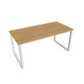 Rokovací stôl UNI O, 160x75,5x80 cm, dub/biela