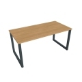 Rokovací stôl UNI O, 160x75,5x80 cm, dub/čierna