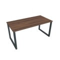 Rokovací stôl UNI O, 160x75,5x80 cm, orech/čierna