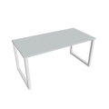 Rokovací stôl UNI O, 160x75,5x80 cm, sivá/biela