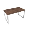 Rokovací stôl UNI O, 140x75,5x80 cm, orech/biela