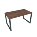 Rokovací stôl UNI O, 140x75,5x80 cm, orech/čierna