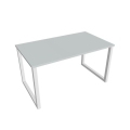 Rokovací stôl UNI O, 140x75,5x80 cm, sivá/biela