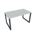 Rokovací stôl UNI O, 140x75,5x80 cm, sivá/čierna