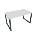 Rokovací stôl UNI O, 140x75,5x80 cm, biela/čierna