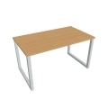Rokovací stôl UNI O, 140x75,5x80 cm, buk/sivá