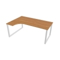 Pracovný stôl UNI O, ergo, pravý, 180x75,5x120 cm, jelša/biela