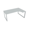 Pracovný stôl UNI O, ergo, ľavý, 180x75,5x120 cm, sivá/sivá