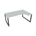 Pracovný stôl UNI O, ergo, ľavý, 180x75,5x120 cm, sivá/čierna