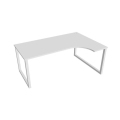 Pracovný stôl UNI O, ergo, ľavý, 180x75,5x120 cm, biela/biela