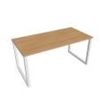 Pracovný stôl UNI O, 160x75,5x80 cm, dub/biela