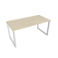 Pracovný stôl UNI O, 160x75,5x80 cm, agát/biela