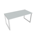 Pracovný stôl UNI O, 160x75,5x80 cm, sivá/biela