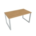 Pracovný stôl UNI O, 140x75,5x80 cm, dub/sivá