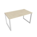 Pracovný stôl UNI O, 140x75,5x80 cm, agát/biela