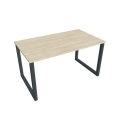 Pracovný stôl UNI O, 140x75,5x80 cm, agát/čierna