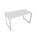 Pracovný stôl UNI O, 140x75,5x80 cm, biela/biela