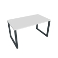 Pracovný stôl UNI O, 140x75,5x80 cm, biela/čierna