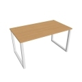 Pracovný stôl UNI O, 140x75,5x80 cm, buk/biela