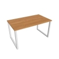 Pracovný stôl UNI O, 140x75,5x80 cm, jelša/biela