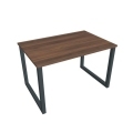 Pracovný stôl UNI O, 120x75,5x80 cm, orech/čierna