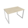 Pracovný stôl UNI O, 120x75,5x80 cm, agát/biela