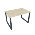 Pracovný stôl UNI O, 120x75,5x80 cm, agát/čierna