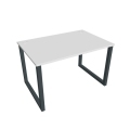 Pracovný stôl UNI O, 120x75,5x80 cm, biela/čierna