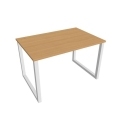 Pracovný stôl UNI O, 120x75,5x80 cm, buk/biela