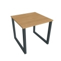Pracovný stôl UNI O, 80x75,5x80 cm, dub/čierna