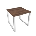 Pracovný stôl UNI O, 80x75,5x80 cm, orech/biela