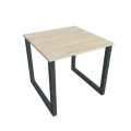 Pracovný stôl UNI O, 80x75,5x80 cm, agát/čierna