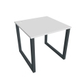 Pracovný stôl UNI O, 80x75,5x80 cm, biela/čierna