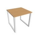 Pracovný stôl UNI O, 80x75,5x80 cm, buk/biela