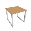 Pracovný stôl UNI O, 80x75,5x80 cm, buk/sivá