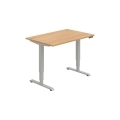 Pracovný stôl RUN, PO, 3S, 120x64,5-130,5x80 cm, dub/sivá