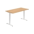 Pracovný stôl RUN, ZO, 3S, 160x64,5-130,5x80 cm, dub/biela
