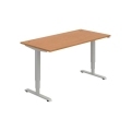 Pracovný stôl RUN, ZO, 3S, 160x64,5-130,5x80 cm, jelša/sivá