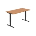 Pracovný stôl RUN, ZO, 3S, 160x64,5-130,5x80 cm, jelša/čierna