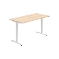 Pracovný stôl RUN, PO, 3S, 160x64,5-130,5x80 cm, agát/biela