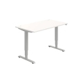 Pracovný stôl RUN, ZO, 3S, 140x64,5-130,5x80 cm, biela/sivá