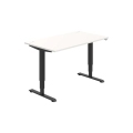 Pracovný stôl RUN, ZO, 3S, 140x64,5-130,5x80 cm, biela/čierna